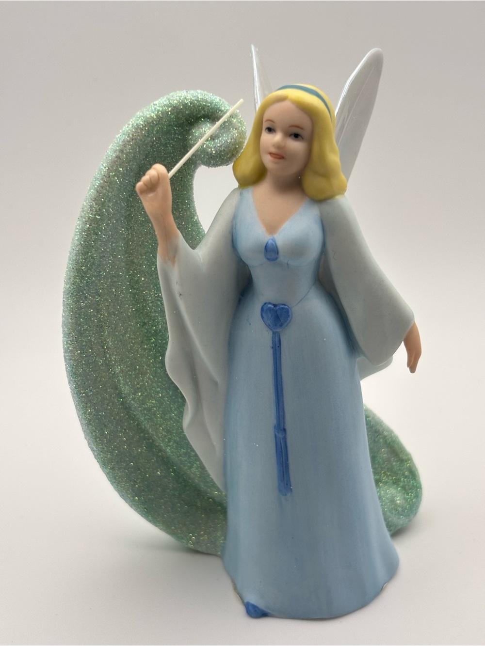 The Disney Store Blue Fairy Ceramic Figurine from Pinocchio with Glitter Swirl